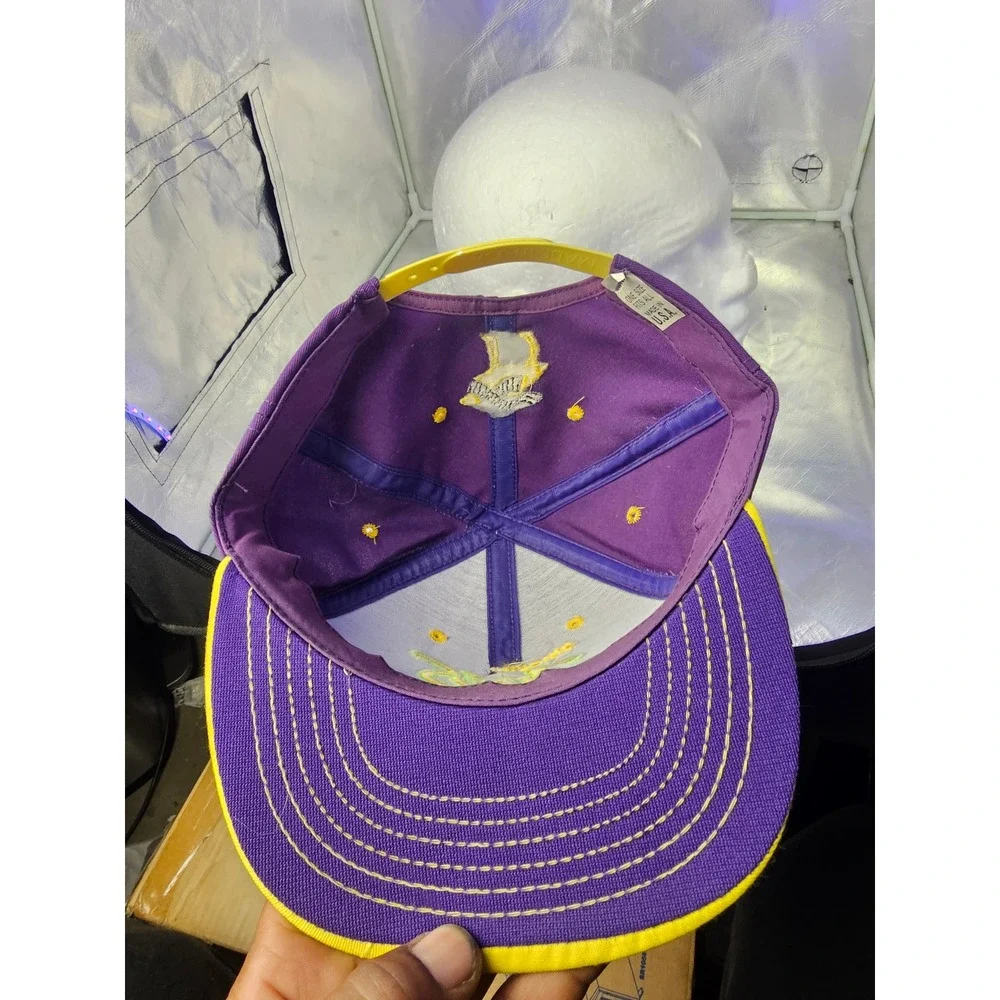 Vintage Smokin Joes Racing Camel Snapback Hat Purple Yellow Made in USA Hat